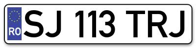 Placuta inmatriculare numar auto  SJ-113-TRJ, SJ 113 TRJ, SJ113TRJ