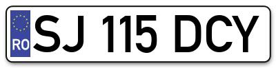 Placuta inmatriculare numar auto  SJ-115-DCY, SJ 115 DCY, SJ115DCY