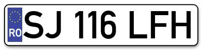 Placuta inmatriculare numar auto  SJ-116-LFH, SJ 116 LFH, SJ116LFH