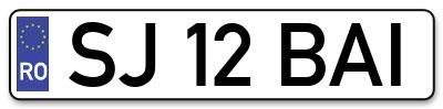 Placuta inmatriculare numar auto  SJ-12-BAI, SJ 12 BAI, SJ12BAI