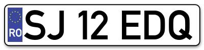 Placuta inmatriculare numar auto  SJ-12-EDQ, SJ 12 EDQ, SJ12EDQ