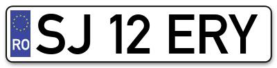 Placuta inmatriculare numar auto  SJ-12-ERY, SJ 12 ERY, SJ12ERY