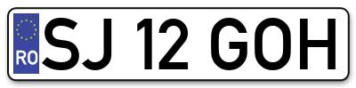 Placuta inmatriculare numar auto  SJ-12-GOH, SJ 12 GOH, SJ12GOH
