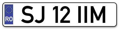 Placuta inmatriculare numar auto  SJ-12-IIM, SJ 12 IIM, SJ12IIM