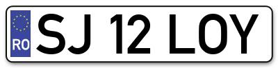 Placuta inmatriculare numar auto  SJ-12-LOY, SJ 12 LOY, SJ12LOY