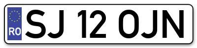 Placuta inmatriculare numar auto  SJ-12-OJN, SJ 12 OJN, SJ12OJN