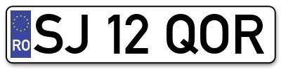 Placuta inmatriculare numar auto  SJ-12-QOR, SJ 12 QOR, SJ12QOR