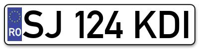 Placuta inmatriculare numar auto  SJ-124-KDI, SJ 124 KDI, SJ124KDI