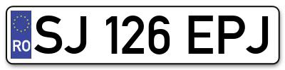 Placuta inmatriculare numar auto  SJ-126-EPJ, SJ 126 EPJ, SJ126EPJ