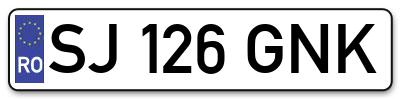 Placuta inmatriculare numar auto  SJ-126-GNK, SJ 126 GNK, SJ126GNK