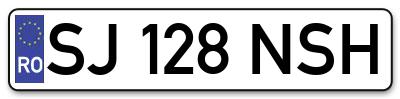 Placuta inmatriculare numar auto  SJ-128-NSH, SJ 128 NSH, SJ128NSH
