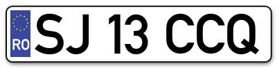 Placuta inmatriculare numar auto  SJ-13-CCQ, SJ 13 CCQ, SJ13CCQ