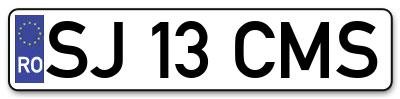Placuta inmatriculare numar auto  SJ-13-CMS, SJ 13 CMS, SJ13CMS