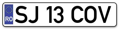 Placuta inmatriculare numar auto  SJ-13-COV, SJ 13 COV, SJ13COV