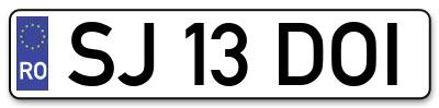 Placuta inmatriculare numar auto  SJ-13-DOI, SJ 13 DOI, SJ13DOI