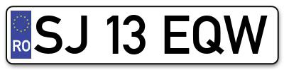 Placuta inmatriculare numar auto  SJ-13-EQW, SJ 13 EQW, SJ13EQW