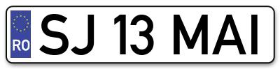 Placuta inmatriculare numar auto  SJ-13-MAI, SJ 13 MAI, SJ13MAI