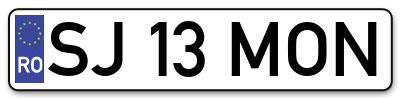 Placuta inmatriculare numar auto  SJ-13-MON, SJ 13 MON, SJ13MON