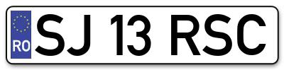 Placuta inmatriculare numar auto  SJ-13-RSC, SJ 13 RSC, SJ13RSC