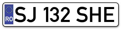 Placuta inmatriculare numar auto  SJ-132-SHE, SJ 132 SHE, SJ132SHE