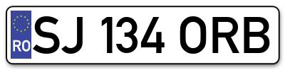 Placuta inmatriculare numar auto  SJ-134-ORB, SJ 134 ORB, SJ134ORB