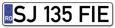 Placuta inmatriculare numar auto  SJ-135-FIE, SJ 135 FIE, SJ135FIE