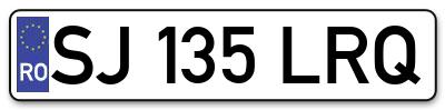 Placuta inmatriculare numar auto  SJ-135-LRQ, SJ 135 LRQ, SJ135LRQ