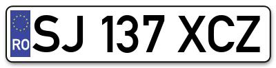 Placuta inmatriculare numar auto  SJ-137-XCZ, SJ 137 XCZ, SJ137XCZ