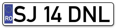 Placuta inmatriculare numar auto  SJ-14-DNL, SJ 14 DNL, SJ14DNL