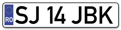 Placuta inmatriculare numar auto  SJ-14-JBK, SJ 14 JBK, SJ14JBK