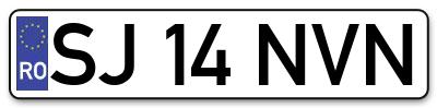 Placuta inmatriculare numar auto  SJ-14-NVN, SJ 14 NVN, SJ14NVN