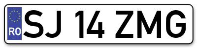 Placuta inmatriculare numar auto  SJ-14-ZMG, SJ 14 ZMG, SJ14ZMG