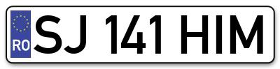 Placuta inmatriculare numar auto  SJ-141-HIM, SJ 141 HIM, SJ141HIM