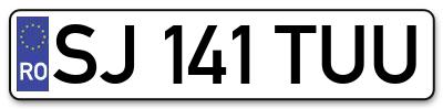 Placuta inmatriculare numar auto  SJ-141-TUU, SJ 141 TUU, SJ141TUU