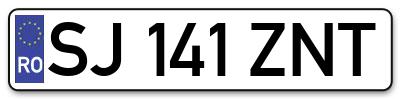 Placuta inmatriculare numar auto  SJ-141-ZNT, SJ 141 ZNT, SJ141ZNT