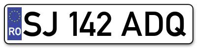 Placuta inmatriculare numar auto  SJ-142-ADQ, SJ 142 ADQ, SJ142ADQ