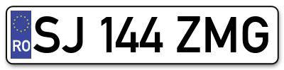 Placuta inmatriculare numar auto  SJ-144-ZMG, SJ 144 ZMG, SJ144ZMG