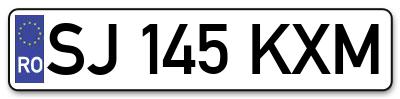 Placuta inmatriculare numar auto  SJ-145-KXM, SJ 145 KXM, SJ145KXM