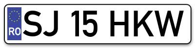 Placuta inmatriculare numar auto  SJ-15-HKW, SJ 15 HKW, SJ15HKW