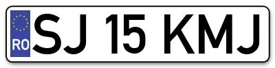 Placuta inmatriculare numar auto  SJ-15-KMJ, SJ 15 KMJ, SJ15KMJ