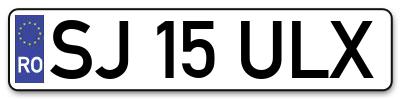 Placuta inmatriculare numar auto  SJ-15-ULX, SJ 15 ULX, SJ15ULX