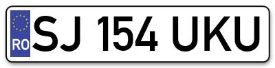 Placuta inmatriculare numar auto  SJ-154-UKU, SJ 154 UKU, SJ154UKU