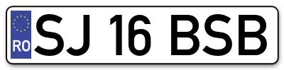 Placuta inmatriculare numar auto  SJ-16-BSB, SJ 16 BSB, SJ16BSB