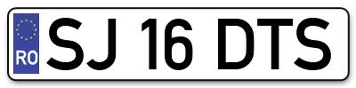 Placuta inmatriculare numar auto  SJ-16-DTS, SJ 16 DTS, SJ16DTS