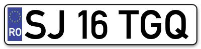 Placuta inmatriculare numar auto  SJ-16-TGQ, SJ 16 TGQ, SJ16TGQ