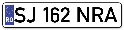 Placuta inmatriculare numar auto  SJ-162-NRA, SJ 162 NRA, SJ162NRA