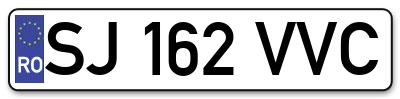 Placuta inmatriculare numar auto  SJ-162-VVC, SJ 162 VVC, SJ162VVC