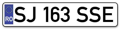 Placuta inmatriculare numar auto  SJ-163-SSE, SJ 163 SSE, SJ163SSE