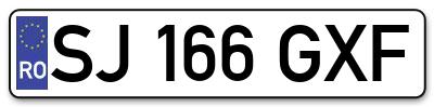 Placuta inmatriculare numar auto  SJ-166-GXF, SJ 166 GXF, SJ166GXF