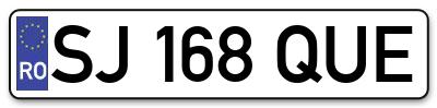 Placuta inmatriculare numar auto  SJ-168-QUE, SJ 168 QUE, SJ168QUE